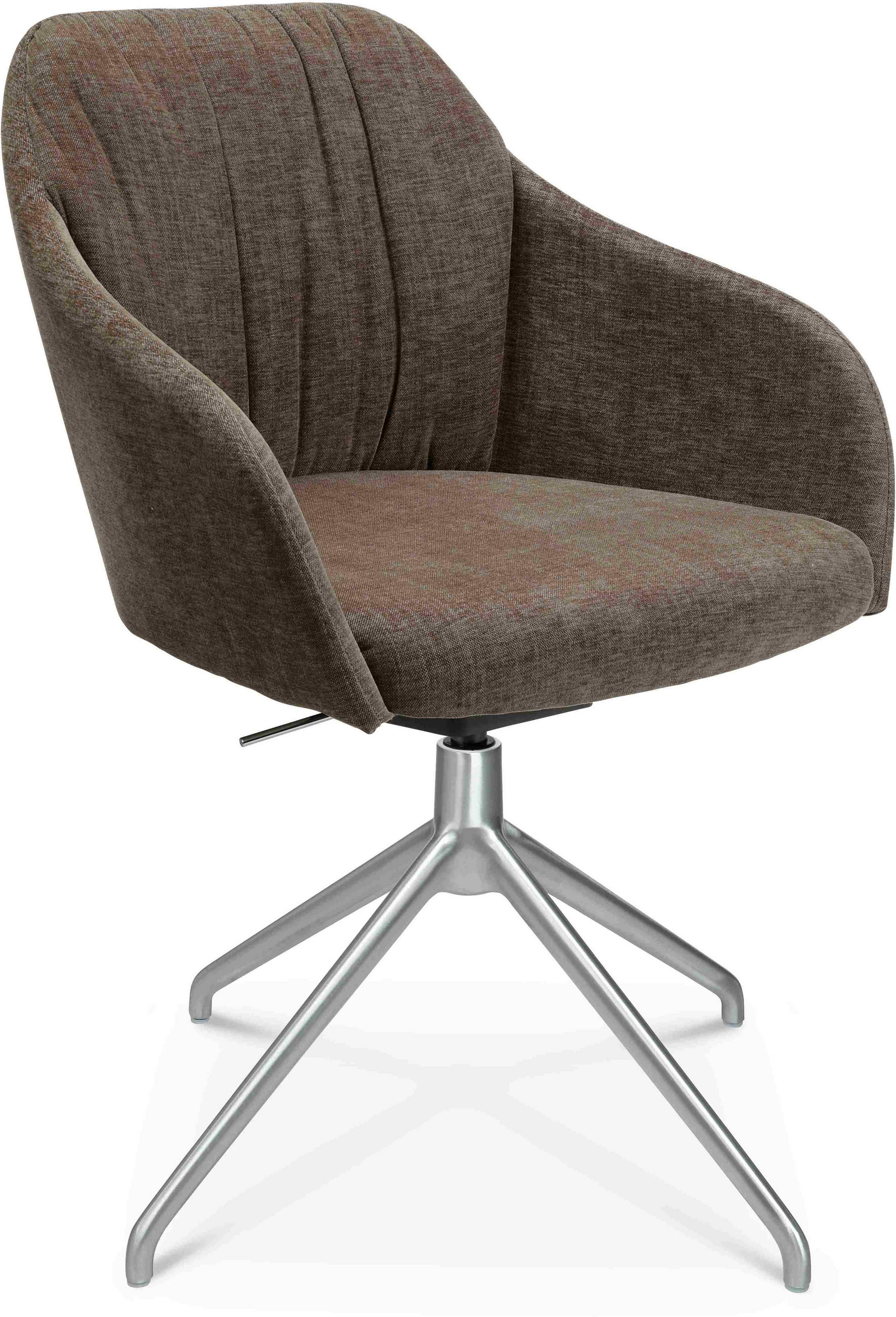 ARMLEHNSTUHL  in Aluminium Velours  - Alufarben/Braun, Design, Textil/Metall (58/81,5-84,5/60cm) - Johann Jakob