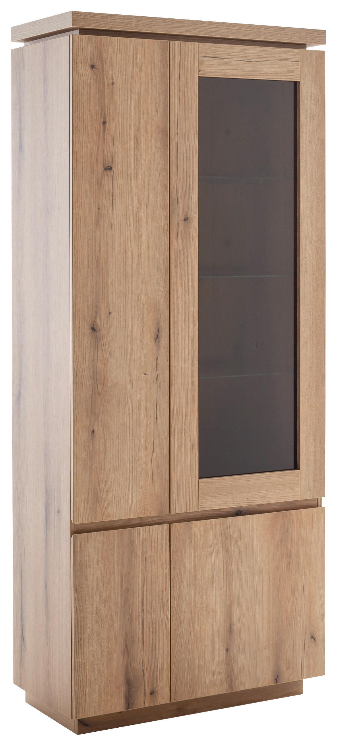 VITRINE Eichefarben, Kaschmir  - Kaschmir/Eichefarben, Design, Glas/Holzwerkstoff (82/197/40cm) - Livetastic