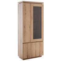 VITRINE Eichefarben, Kaschmir  - Kaschmir/Eichefarben, Design, Glas/Holzwerkstoff (82/197/40cm) - Livetastic