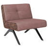 SESSEL in Struktur Echtleder, Kombination Echtleder/Stoff Altrosa  - Schwarz/Altrosa, Design, Leder/Holz (74/72/83cm) - Joop!