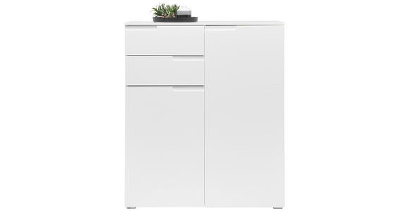 KOMMODE 100/119/40 cm in Weiß, Weiß Hochglanz - Weiß Hochglanz/Silberfarben, Design, Holzwerkstoff/Kunststoff (100/119/40cm) - Carryhome