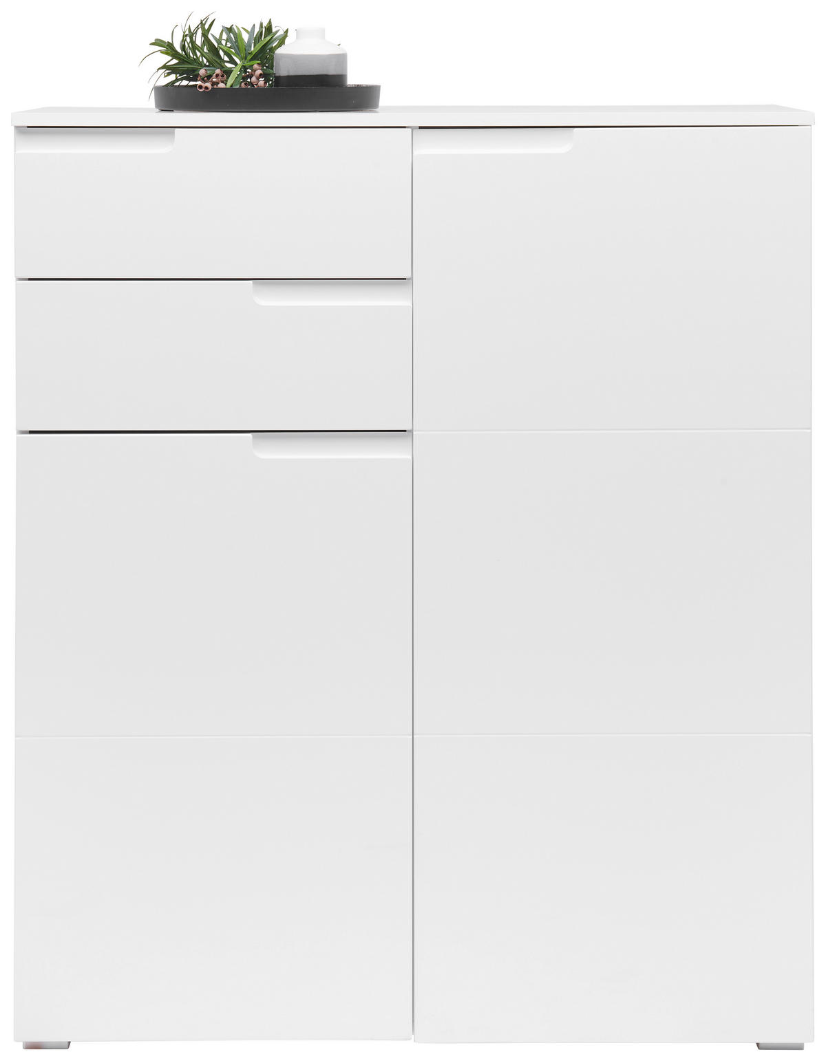 KOMÓD 100/119/40 cm  - ezüst/fehér, Design, műanyag/faalapú anyag (100/119/40cm) - Carryhome