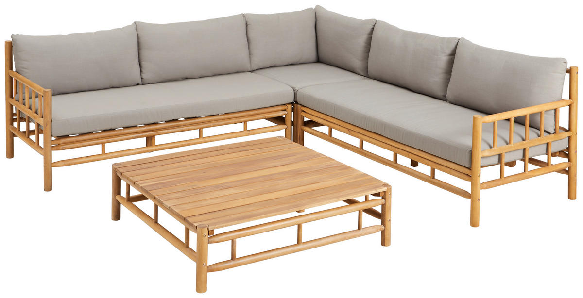 LOUNGEGARNITUR 231,5/231,5 cm Akazie Hartholz  - Taupe/Teakfarben, Natur, Holz/Textil (231,5/231,5cm) - Ambia Garden