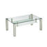 COUCHTISCH rechteckig Edelstahlfarben - Edelstahlfarben, Design, Glas/Kunststoff (120/45/75cm)