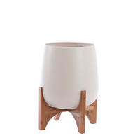 KVĚTINÁČ dřevo, kov, 44/53 cm - krémová/barvy buku, Basics, kov/dřevo (44/53cm) - Light & Living