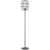 STEHLEUCHTE - Schwarz/Braun, Konventionell, Holz/Metall (25/163cm) - Brilliant