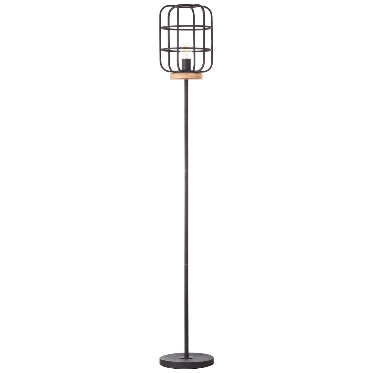 STEHLEUCHTE - Schwarz/Braun, Konventionell, Holz/Metall (25/163cm) - Brilliant