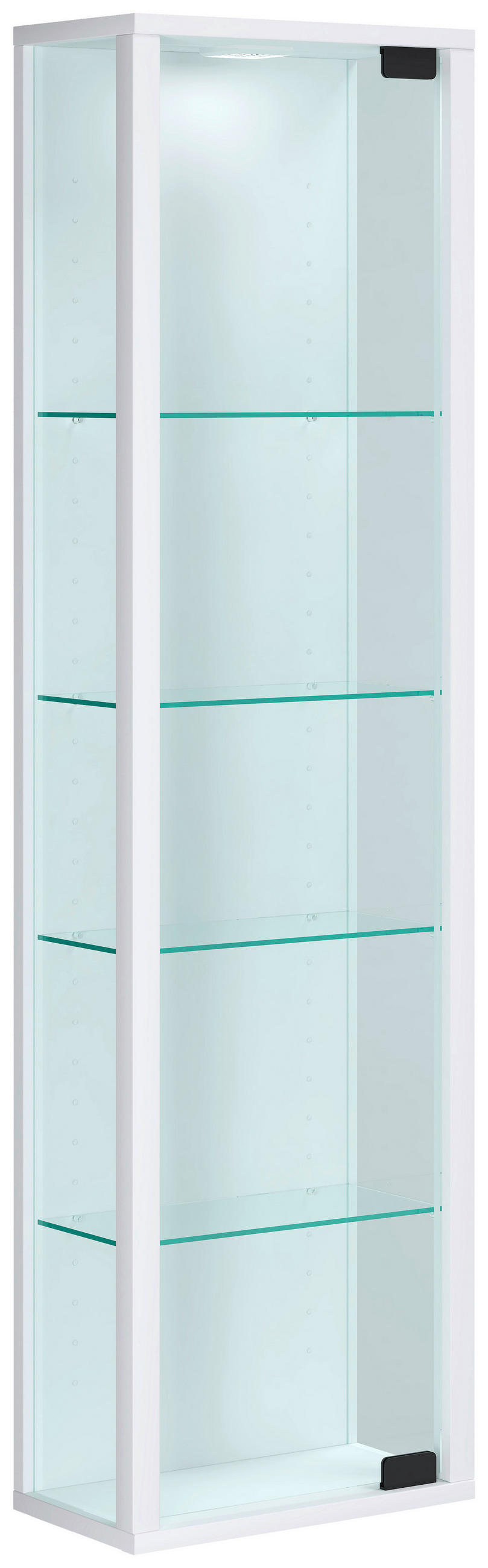 VISEČA VITRINA, bela - črna/bela, Design, umetna masa/steklo (33/113/18cm) - MID.YOU