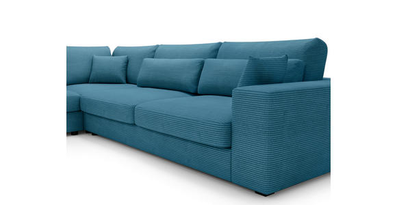 ECKSOFA in Cord Blau  - Blau/Schwarz, KONVENTIONELL, Kunststoff/Textil (250/314cm) - Carryhome