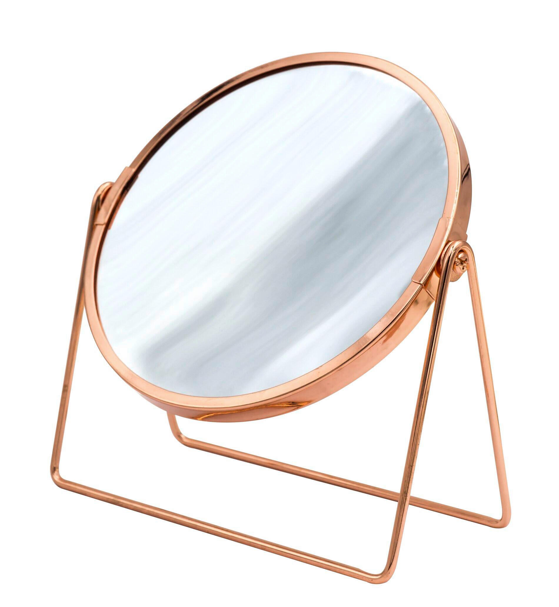SCHMINKSPIEGEL  - Kupferfarben, Basics, Glas/Metall (18,5/20,5cm) - Sadena