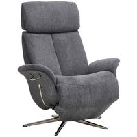 RELAXSESSEL Webstoff Relaxfunktion, Kopfteilverstellung, Fußteilverstellung    - Chromfarben/Anthrazit, Design, Textil/Metall (78/102-111/84cm) - Welnova