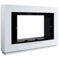 REGAL ZA DNEVNI BORAVAK crna, bijela   - bijela/srebrne boje, Konvencionalno, drvni materijal/metal (275/190cm) - Livetastic