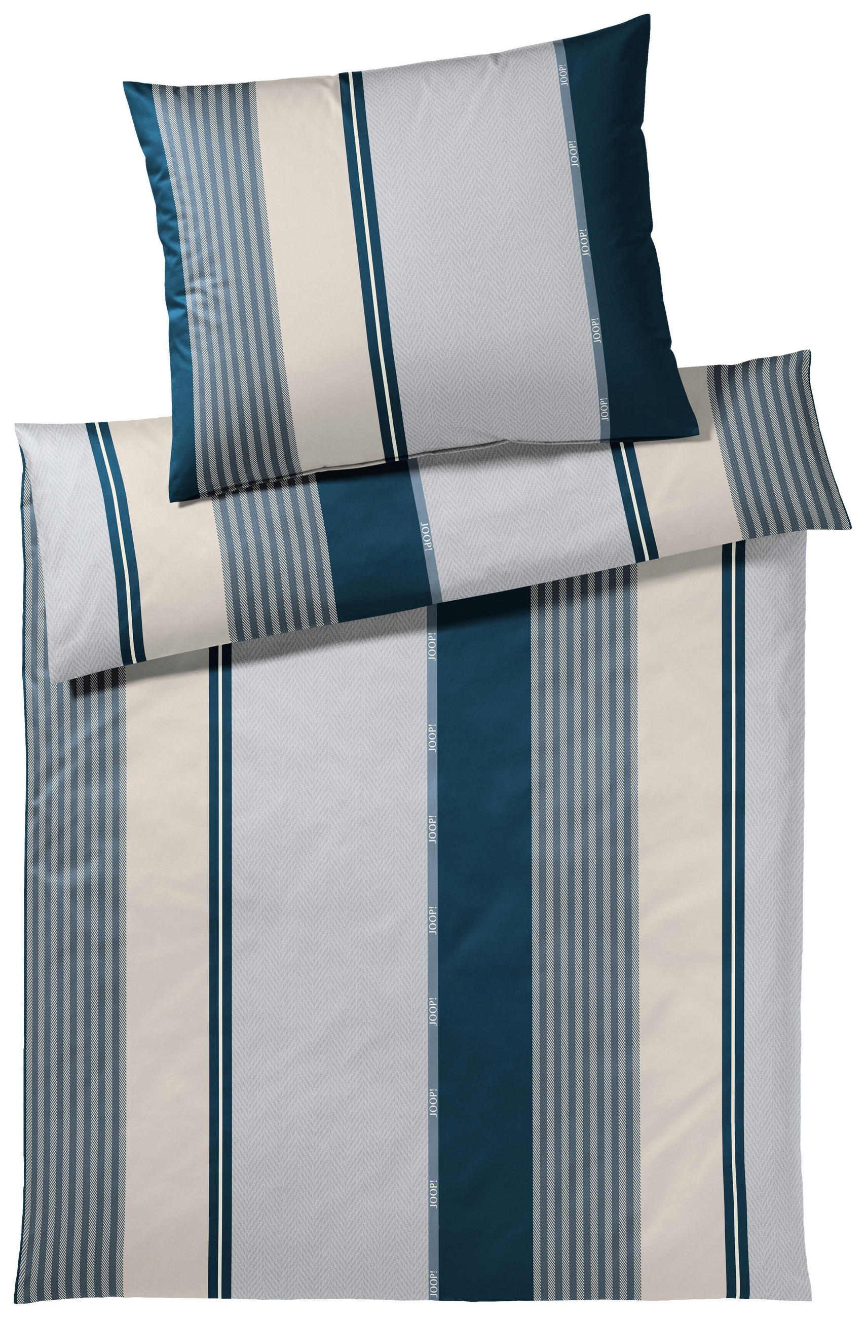 WENDEBETTWÄSCHE 2-teilig Makosatin 140/200 cm  - Blau, Basics, Textil (140/200cm) - Elegante