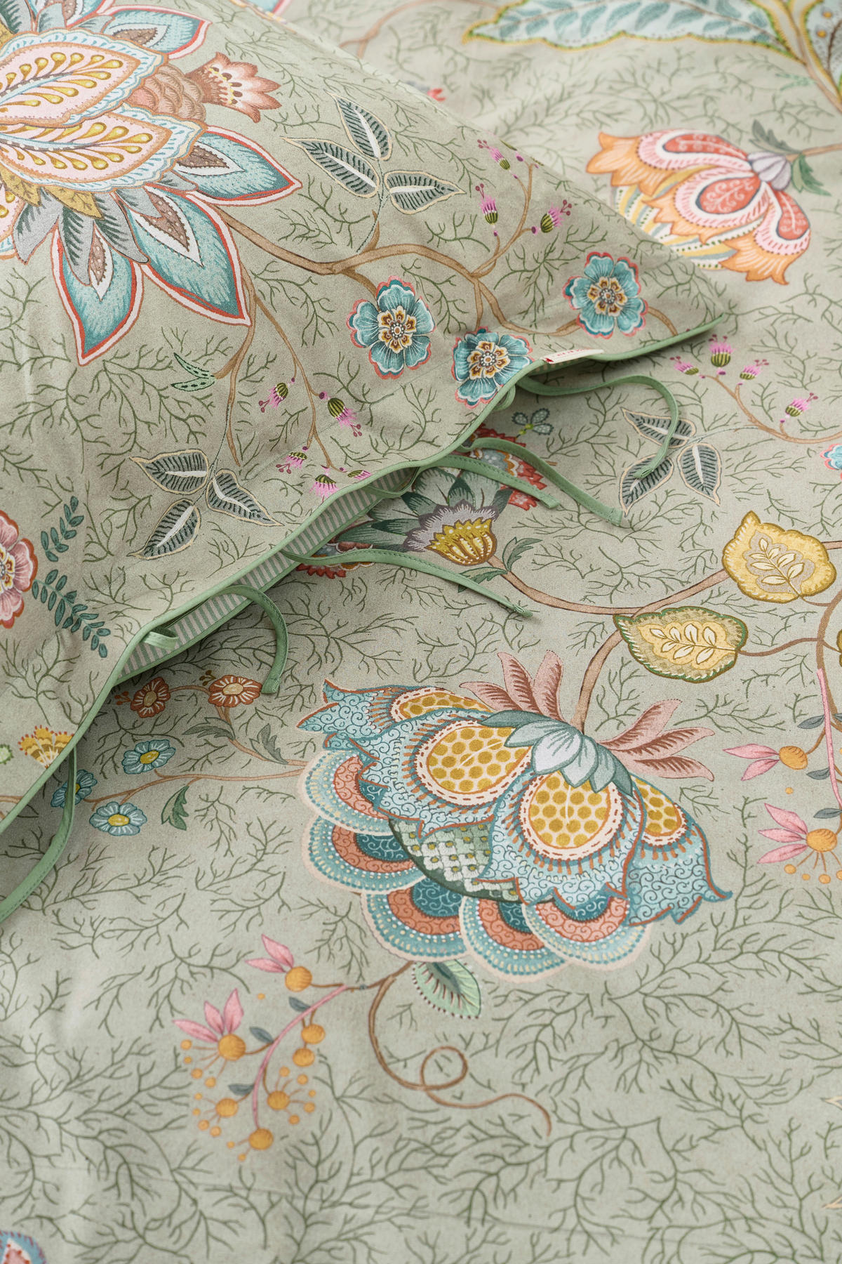 WENDEBETTWÄSCHE Mumbai Morning 140/200 cm  - Hellgrün, Basics, Textil (140/200cm) - Pip Home