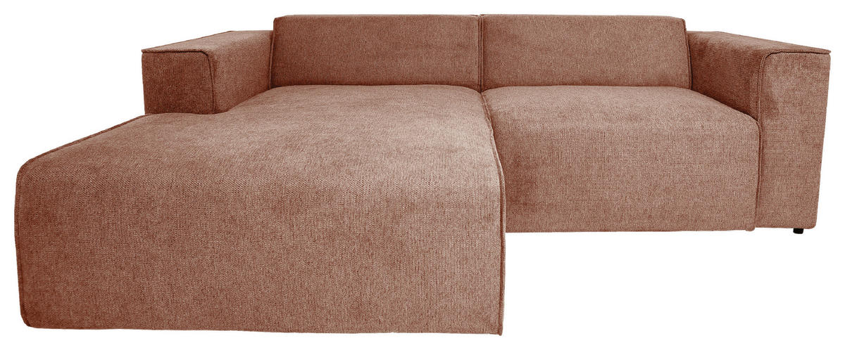 ECKSOFA Rosa Struktur  - Schwarz/Rosa, Design, Kunststoff/Textil (161/234cm) - P & B