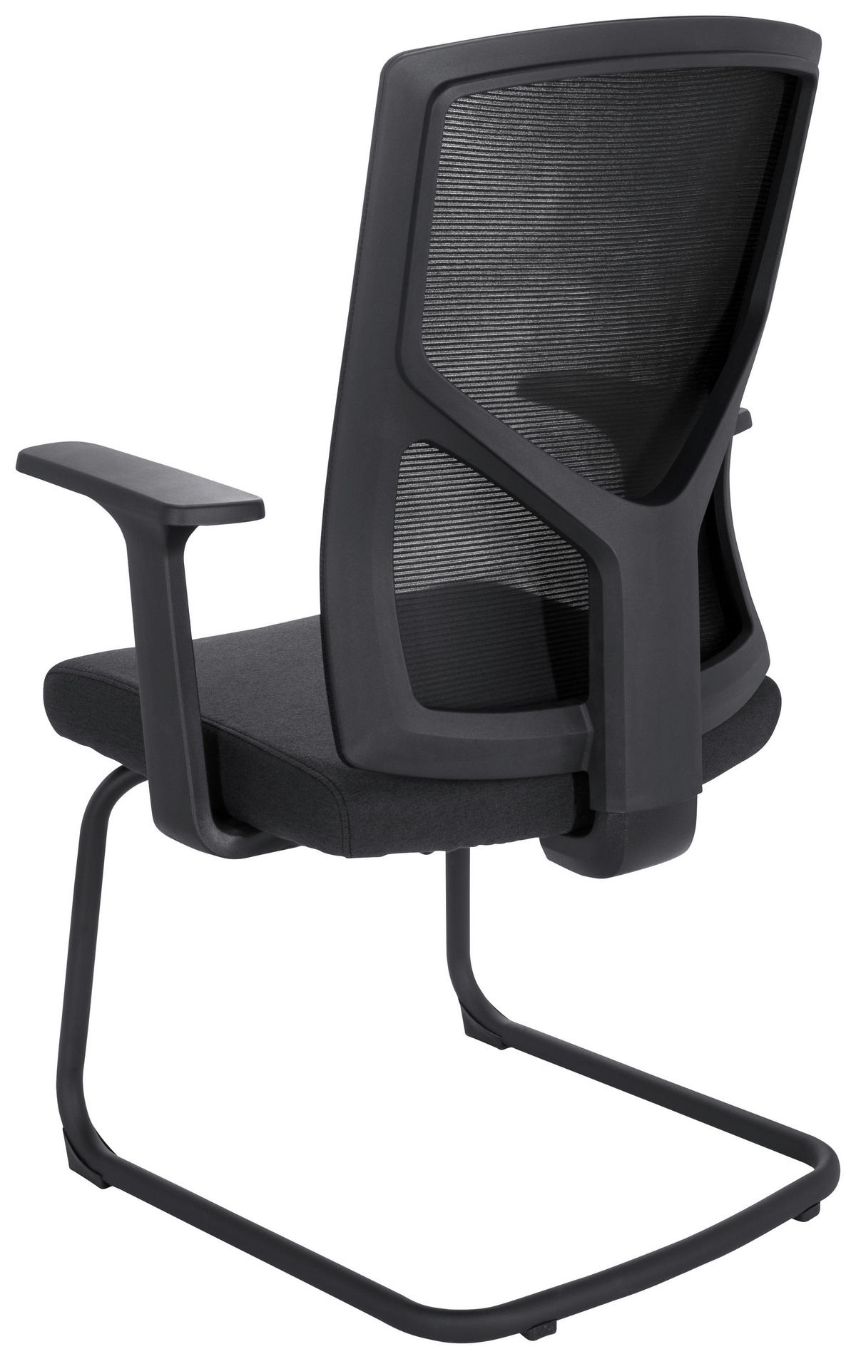 KONFERENČNI STOL umetna masa, tekstil črna  - črna, Moderno, kovina/umetna masa (62/107/63cm) - MID.YOU