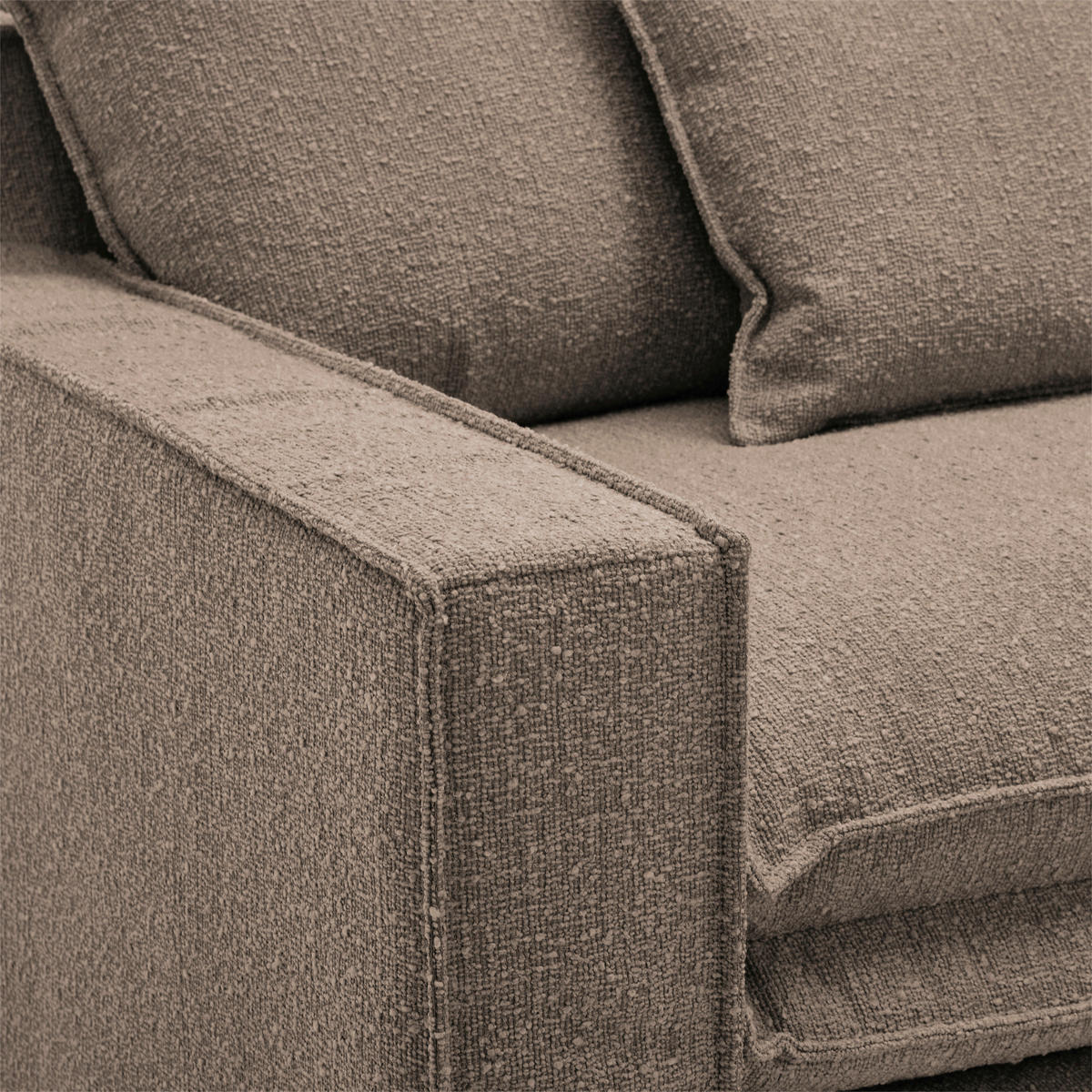 SESSEL Bouclé Braun    - Schwarz/Braun, Trend, Kunststoff/Textil (129/92/105cm) - Livetastic