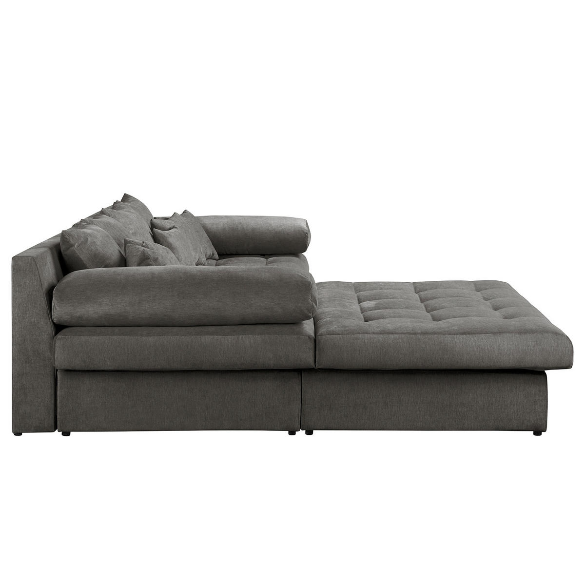 ECKSOFA Naomi Anthrazit Mikrofaser Rückenkissen  - Anthrazit/Schwarz, Design, Kunststoff/Textil (243/284cm) - P & B