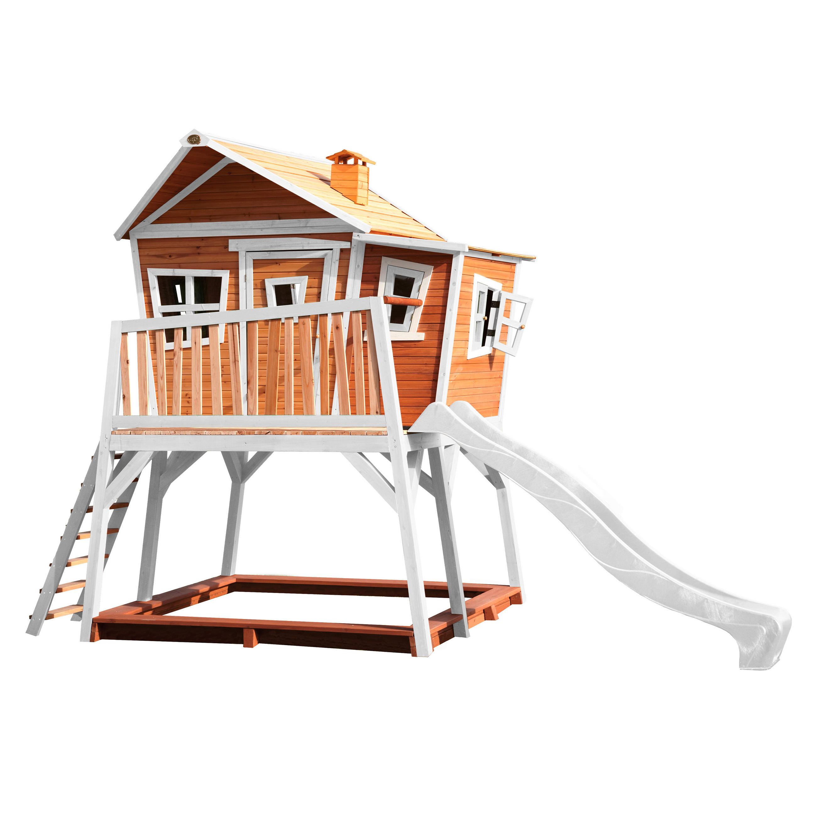 SPIELHAUS MAX 432/288/193 cm  - Weiss/Braun, Basics, Holz/Kunststoff (432/288/193cm)