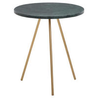BEISTELLTISCH 38/38/44 cm Grün rund  - Goldfarben/Grün, MODERN, Stein/Metall (38/38/44cm) - MID.YOU