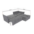 ECKSOFA Grau Plüsch Zierkissen, Rückenkissen, Bettkasten, Schlaffunktion, Rücken echt, Liegefläche im Originalstoff  - Schwarz/Grau, KONVENTIONELL, Kunststoff/Textil (253/192cm) - Carryhome