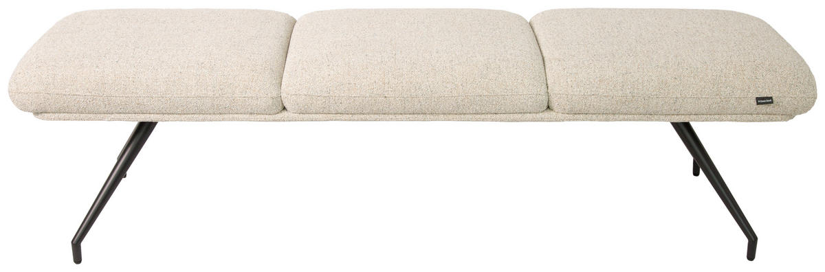 SITZBANK 180/49,5/50 cm  in Schwarz, Beige  - Beige/Schwarz, Design, Textil/Metall (180/49,5/50cm) - Dieter Knoll
