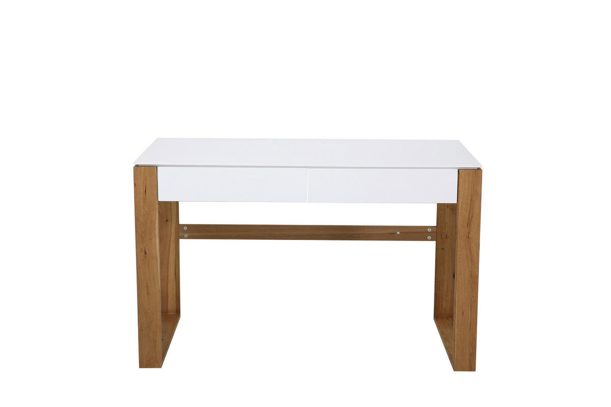 SCHREIBTISCH 120/60/75 cm  in Naturfarben, Weiß  - Weiß/Naturfarben, Design, Holz/Holzwerkstoff (120/60/75cm) - Livetastic