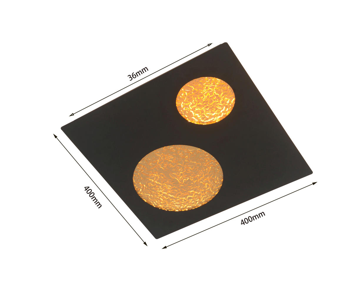 LED-WANDLEUCHTE 40/40/3,5 cm   - Goldfarben/Schwarz, Design, Kunststoff/Metall (40/40/3,5cm)