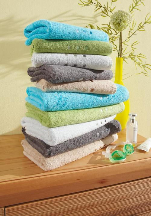 HANDTUCH Quattro - Türkis, Basics, Textil (50/100cm) - Esposa