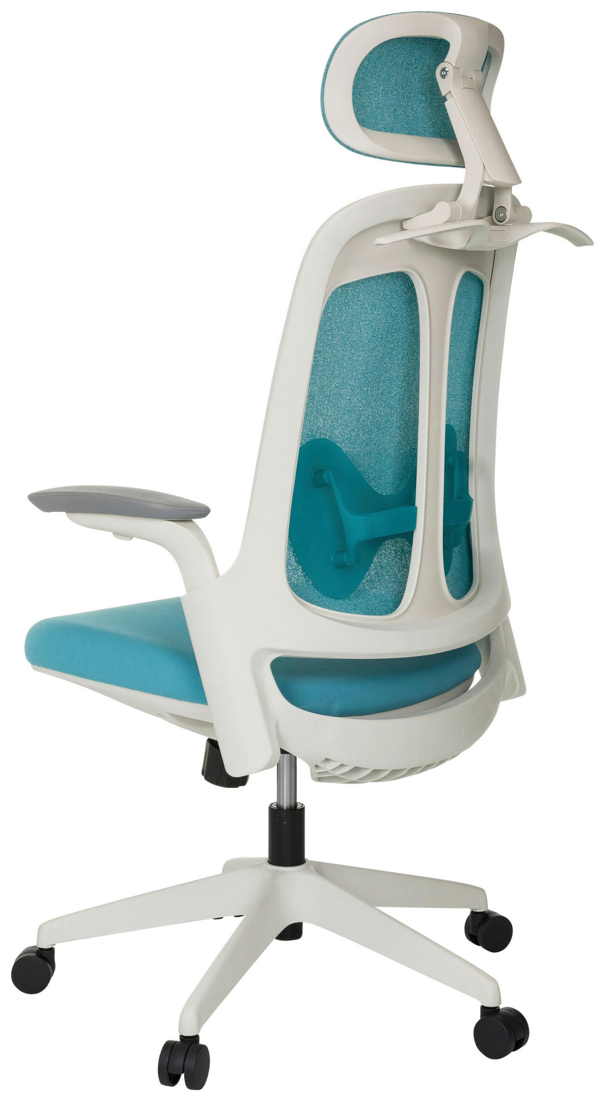 VRTLJIVI STOL tekstil modra  - modra/siva, Moderno, umetna masa/tekstil (66/115-131/66cm) - MID.YOU