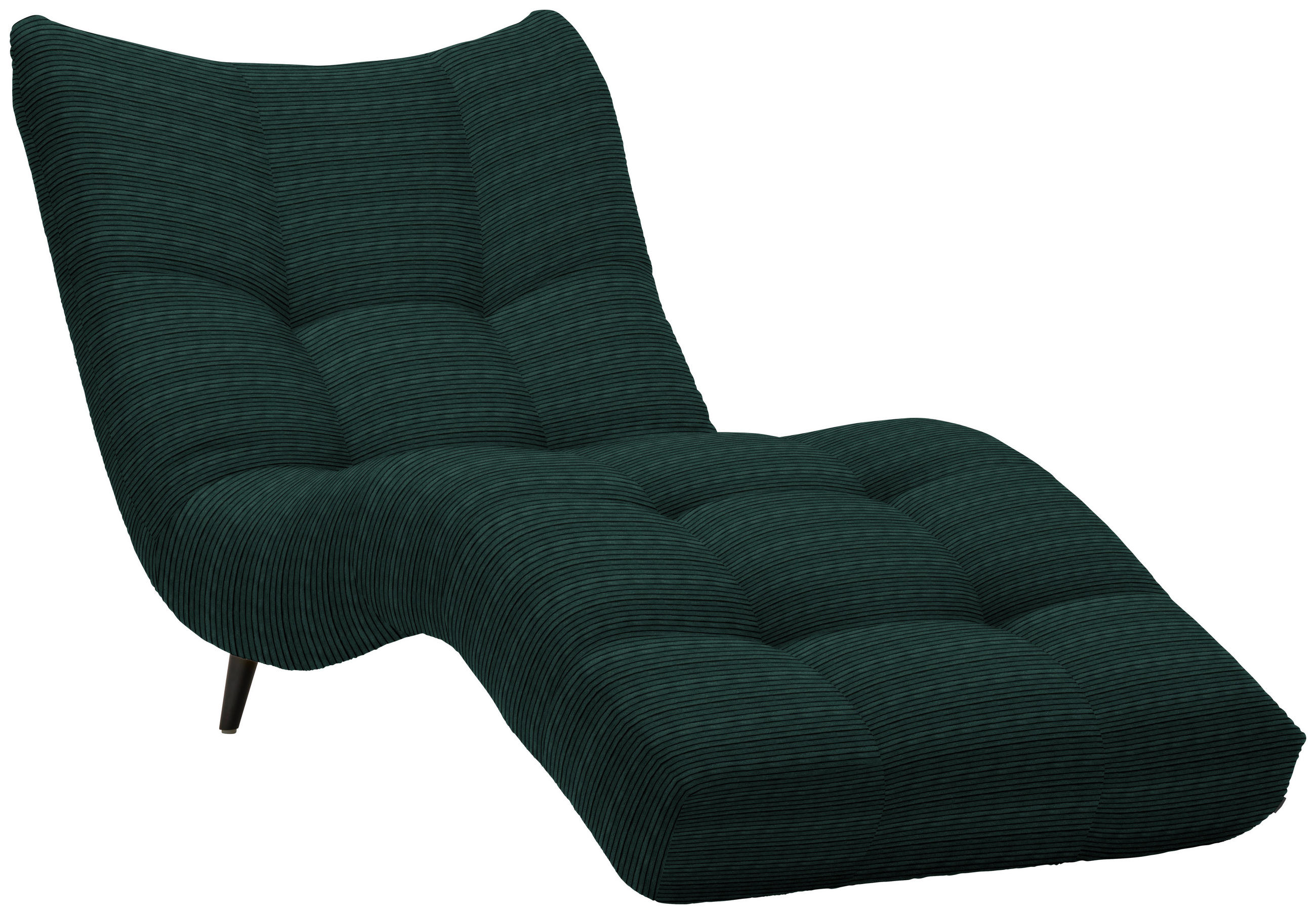 CHAISE LONGUE RELAX in Cord Waldgrün - Waldgrün/Schwarz, Design, Textil/Metall (87/93/188cm) - Xora