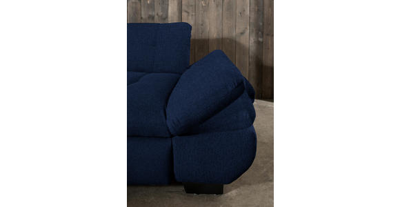 ECKSOFA in Mikrofaser Blau  - Blau/Schwarz, Design, Textil/Metall (198/290cm) - Xora