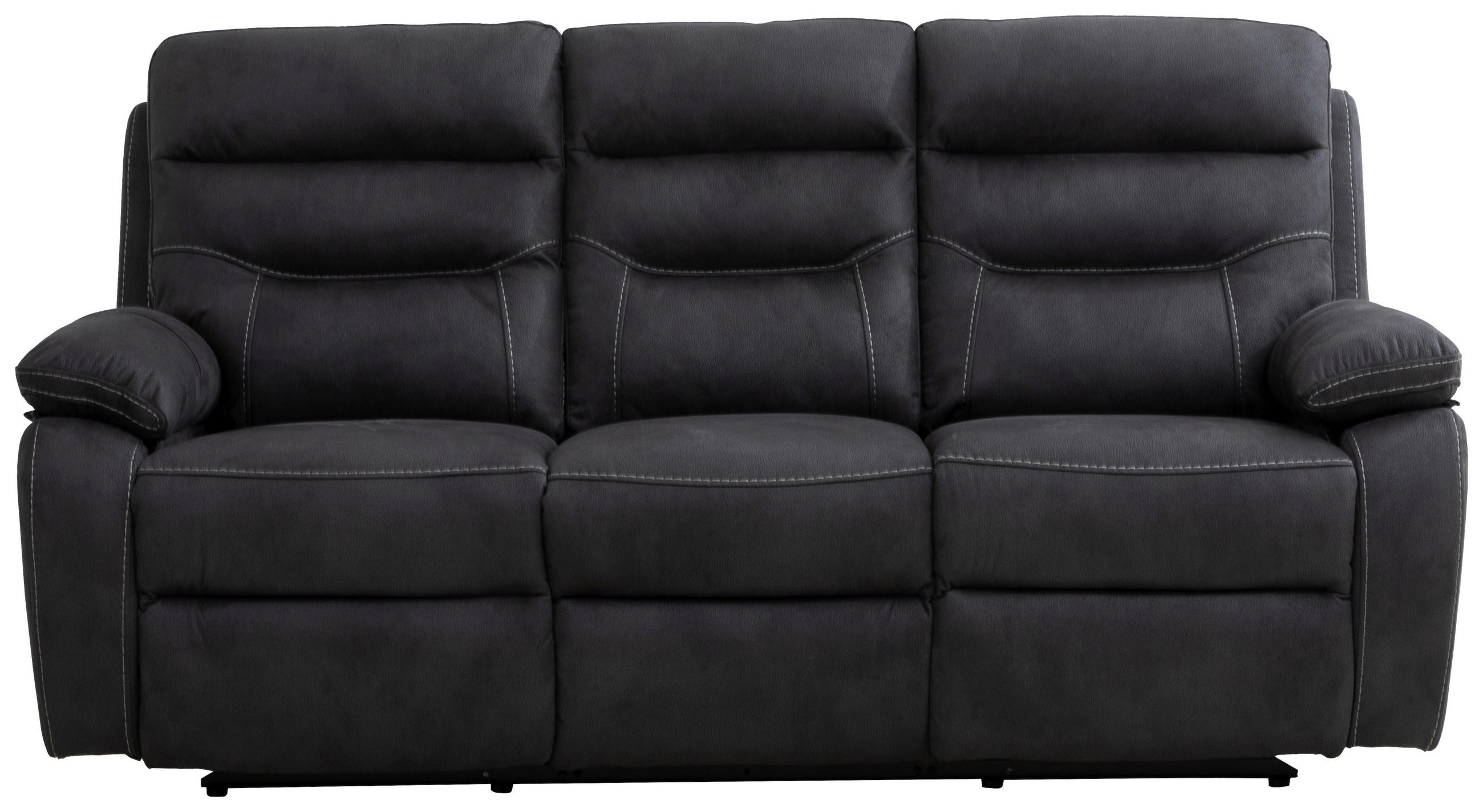 SOFFA i mikrofiber grå  - grå/svart, Klassisk, trä/textil (195/100/91cm) - Cantus