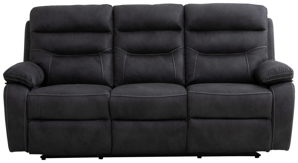SOFFA i mikrofiber grå  - grå/svart, Klassisk, trä/textil (195/100/91cm) - Cantus