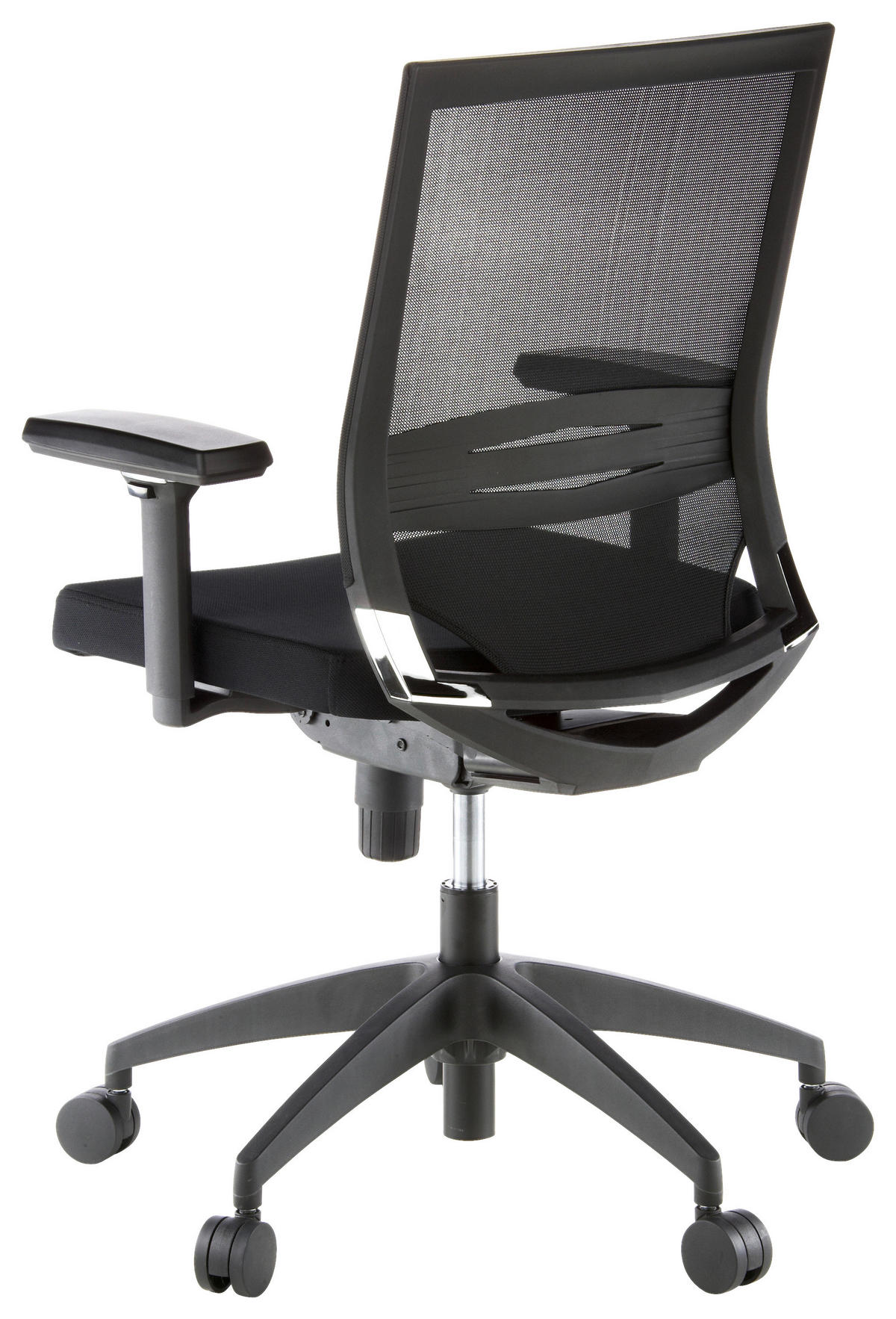 OTOČNÁ ŽIDLE, síťovina, plochá tkanina, černá - černá, Moderní, textil/plast (59/108/44cm) - MID.YOU