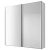 SCHWEBETÜRENSCHRANK in Weiss  - Chromfarben/Weiss, Basics, Glas/Holzwerkstoff (200/222/68cm) - Moderano