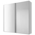 SCHWEBETÜRENSCHRANK  in Weiß  - Chromfarben/Weiß, Basics, Glas/Holzwerkstoff (225/222/68cm) - Moderano