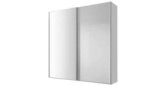 SCHWEBETÜRENSCHRANK  in Weiß  - Chromfarben/Weiß, Basics, Glas/Holzwerkstoff (225/222/68cm) - Moderano