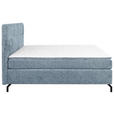 BOXSPRINGBETT 160/200 cm,  in Hellblau, Topper, H3 + H4 = fest + sehr fest  - Schwarz/Hellblau, Design, Textil/Metall (160/200cm) - Esposa