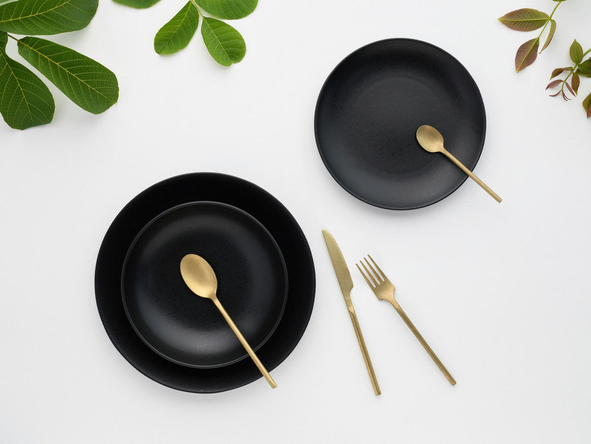 JEDÁLENSKÝ SERVIS, kamenina - čierna, Basics, keramika - Creatable