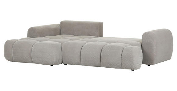 ECKSOFA in Flachgewebe Greige  - Greige/Schwarz, KONVENTIONELL, Kunststoff/Textil (174/274cm) - Carryhome