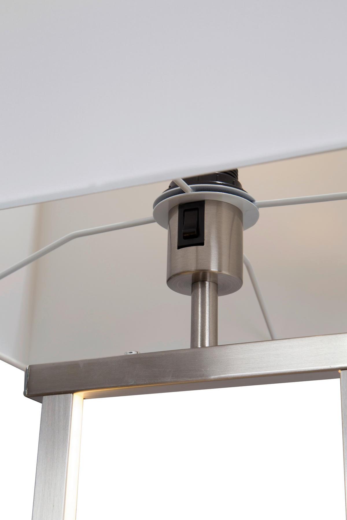 STOJEČA LED-SVETILKA  Sydney //3000 K// - barve niklja/bela, Konvencionalno, kovina/tekstil (27/40/150cm) - Globo