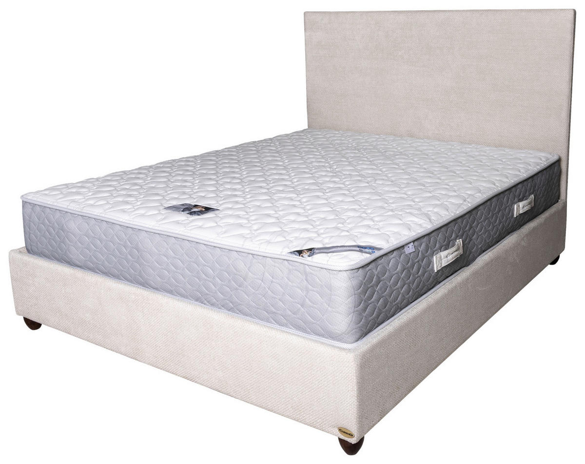 KÁRPITOZOTT ÁGY 160/200 cm  krémszínű  - krémszínű/diószínű, Basics, textil (160/200cm) - Cardo