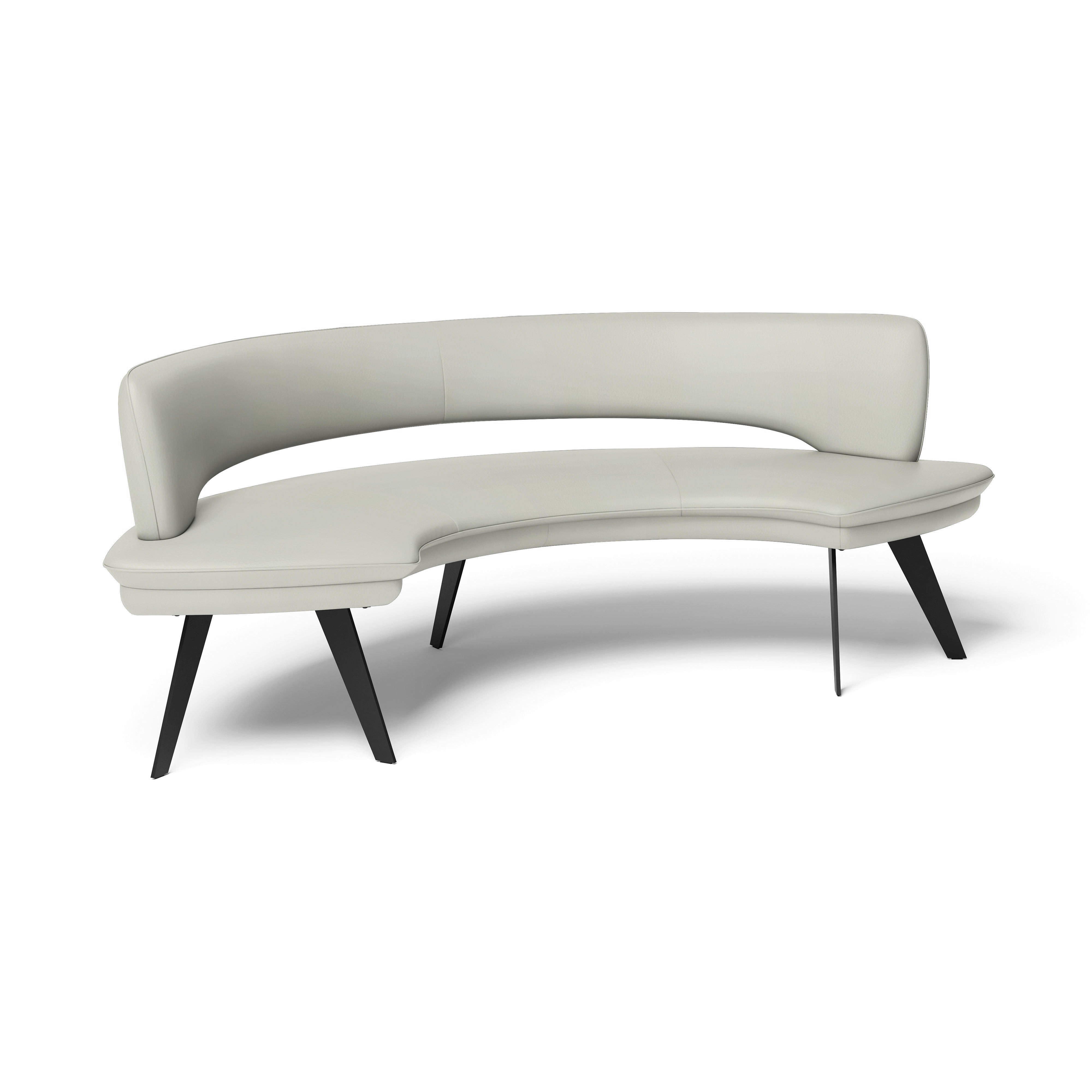 SITZBANK in Metall, Leder Hellgrau  - Hellgrau/Schwarz, Design, Leder/Metall (238/84/154cm) - Joop!