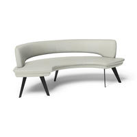 SITZBANK 238/84/154 cm Echtleder Hellgrau Metall  - Hellgrau/Schwarz, Design, Leder/Metall (238/84/154cm) - Joop!
