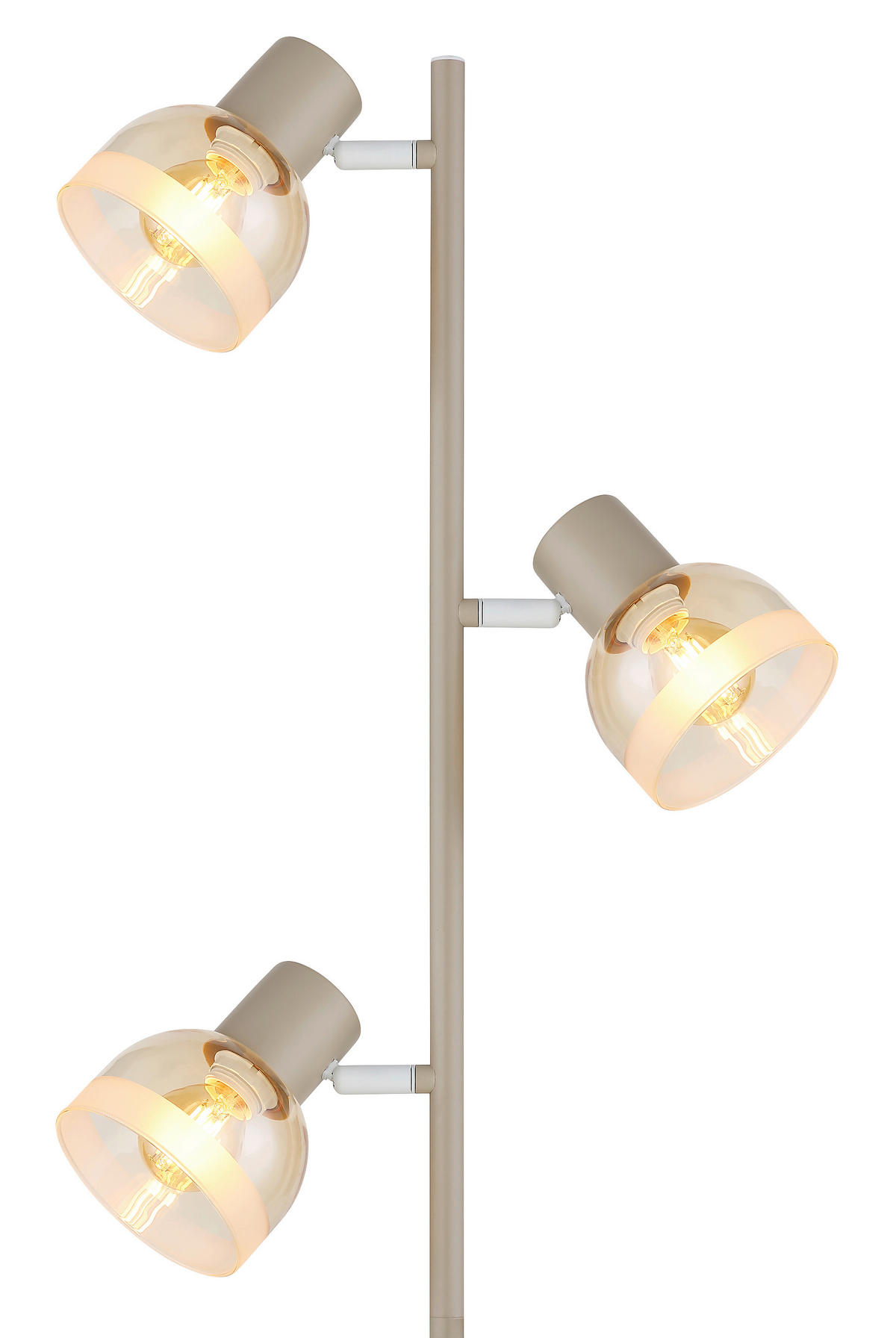 STEHLEUCHTE Kairo 25/23/154 cm  - Sandfarben/Schwarz, Design, Glas/Kunststoff (25/23/154cm) - Globo