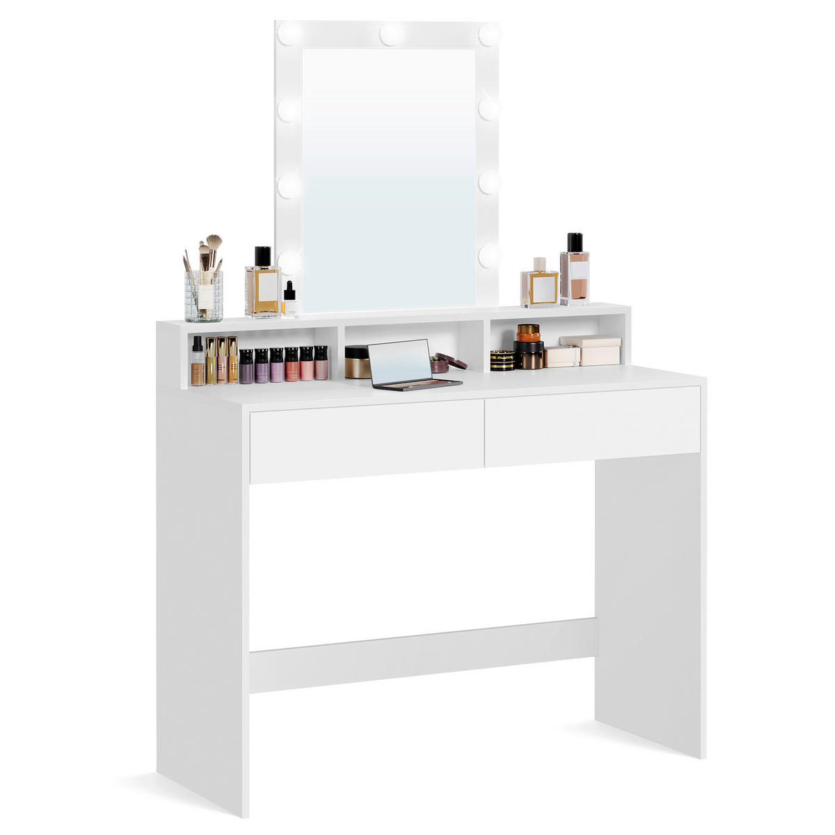 SCHMINKTISCH in Weiß  - Weiß, Basics, Holzwerkstoff (100/40/145cm) - Boxxx