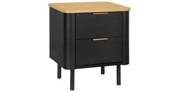 NACHTSCHRANK 45/52/40 cm - Eichefarben/Goldfarben, Trend, Holzwerkstoff/Metall (45/52/40cm) - Xora
