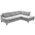 ECKSOFA in Chenille Grau  - Schwarz/Grau, KONVENTIONELL, Textil/Metall (281/200cm) - Carryhome