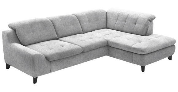 ECKSOFA in Chenille Grau  - Schwarz/Grau, KONVENTIONELL, Textil/Metall (281/200cm) - Carryhome